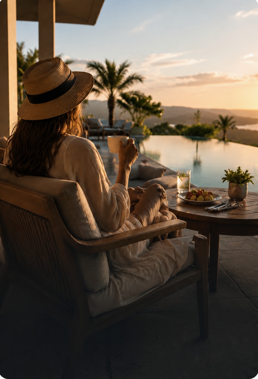 Experiencia Enjoy Rewards frente a piscina